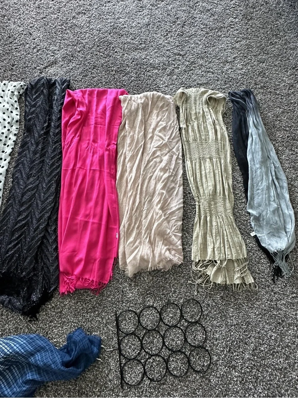 10 Women’s Scarf Lot + 12-Loop Scarf Organizer Hanger
